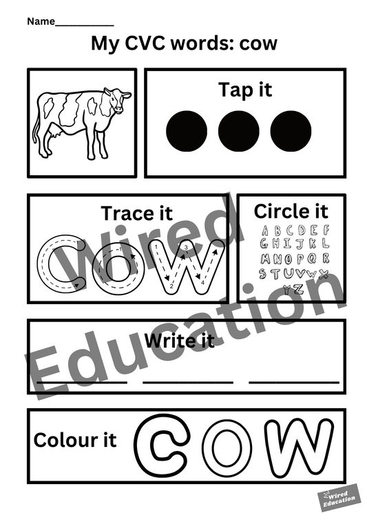 My CVC words - cow