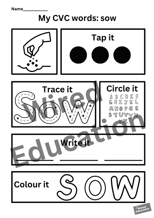 My CVC words - sow