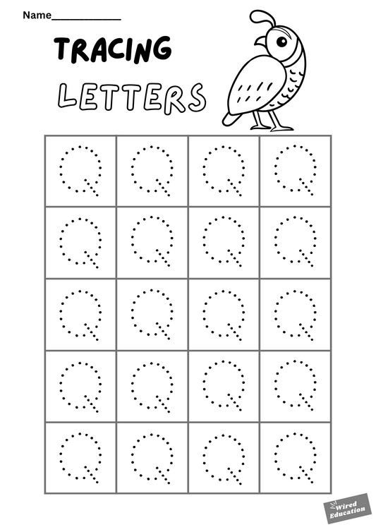 Letter tracing Q