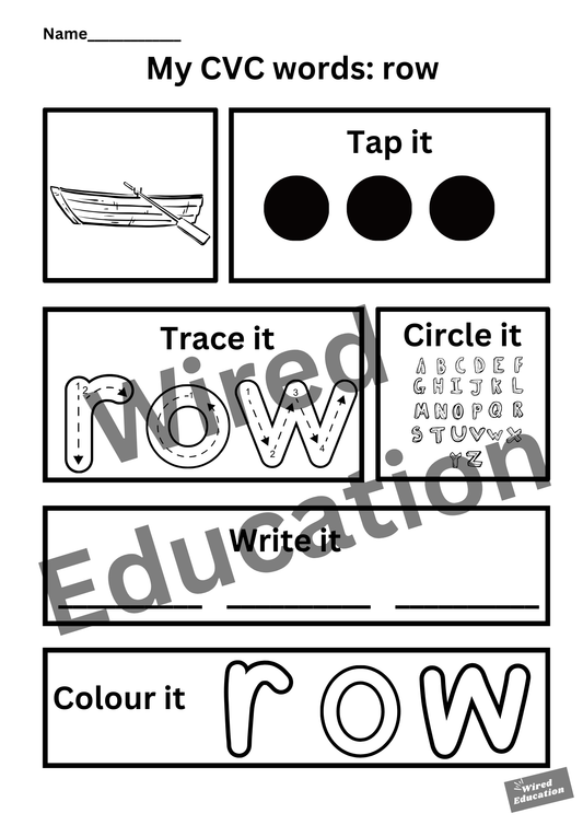 My CVC words - row