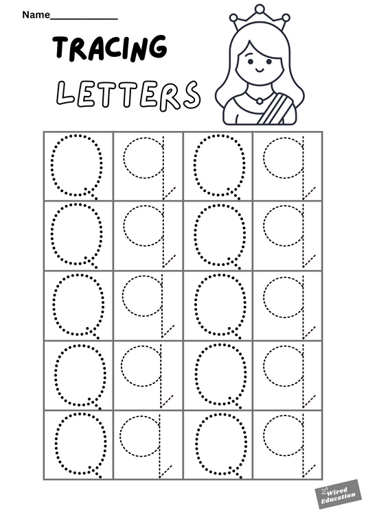 Letter tracing Qq