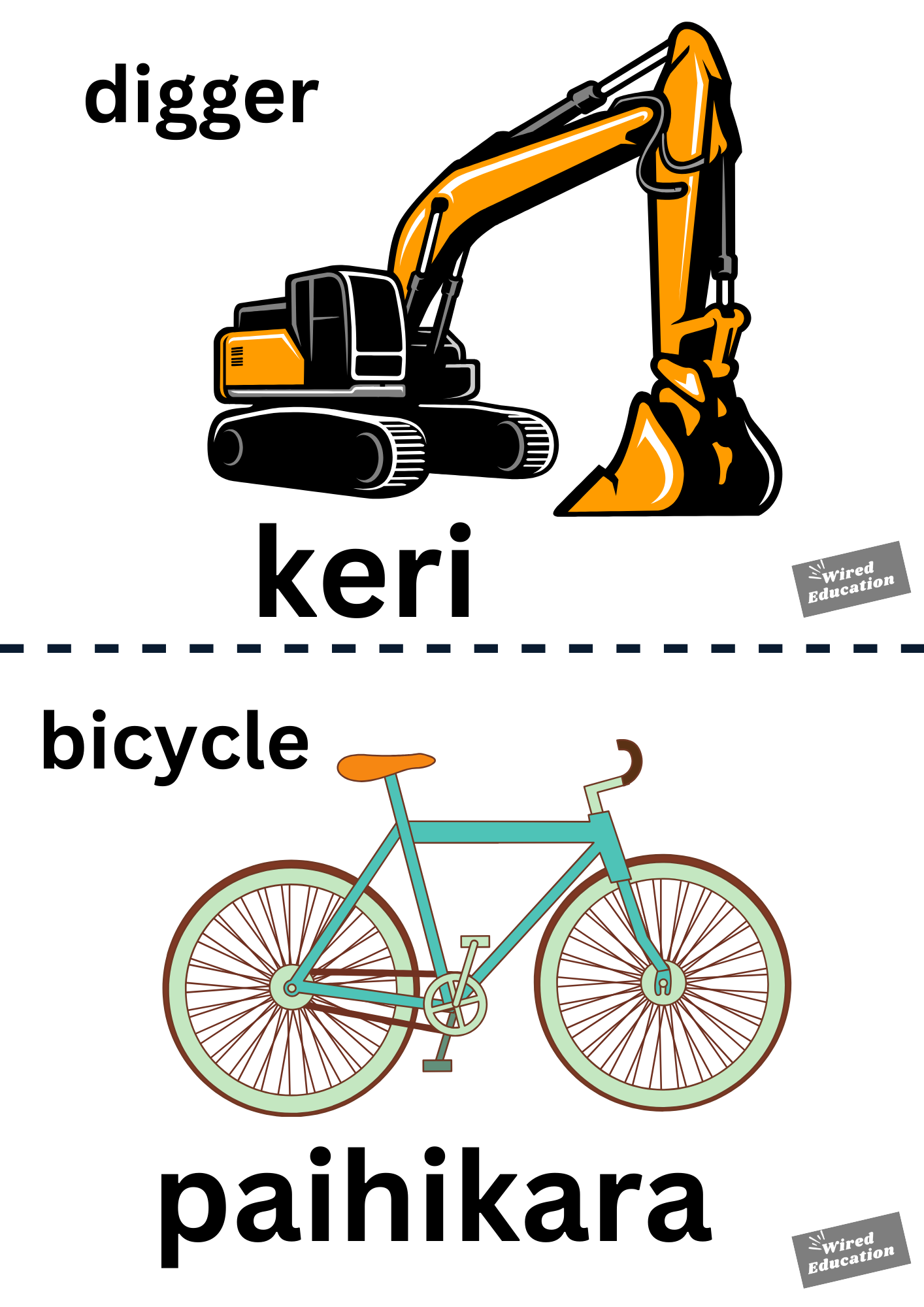 Maori vehicle words with pictures