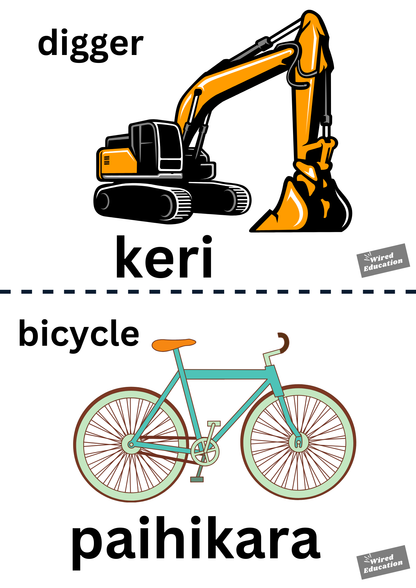 Maori vehicle words with pictures