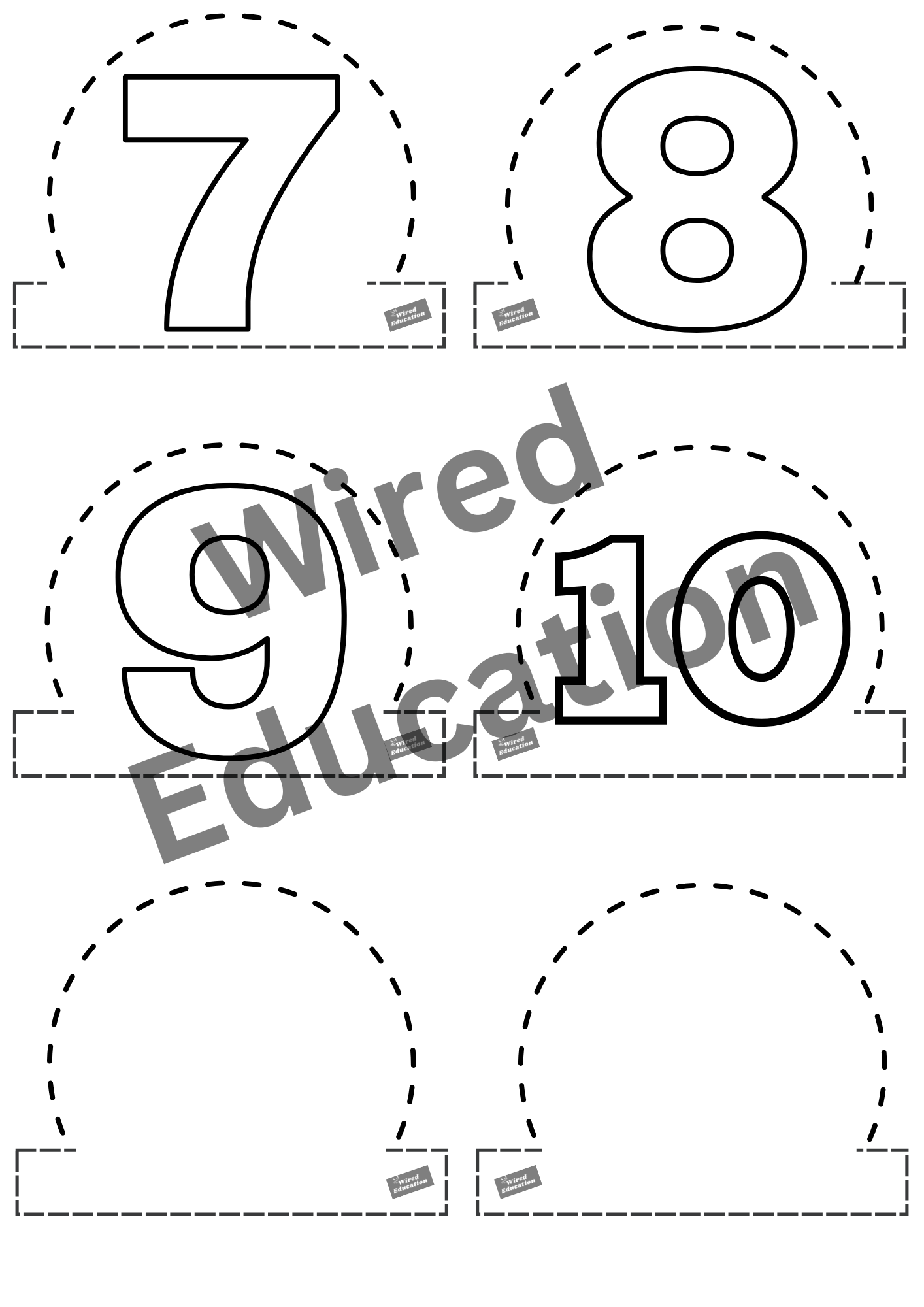 Numbers to 10 finger puppets