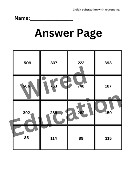 Ocean Subtraction Puzzle