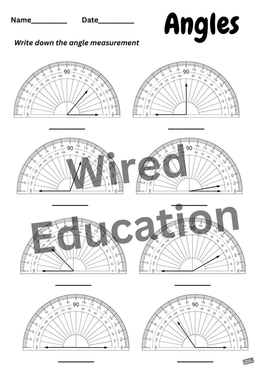 Read the angle on the protractor