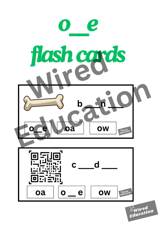 o_e flash cards