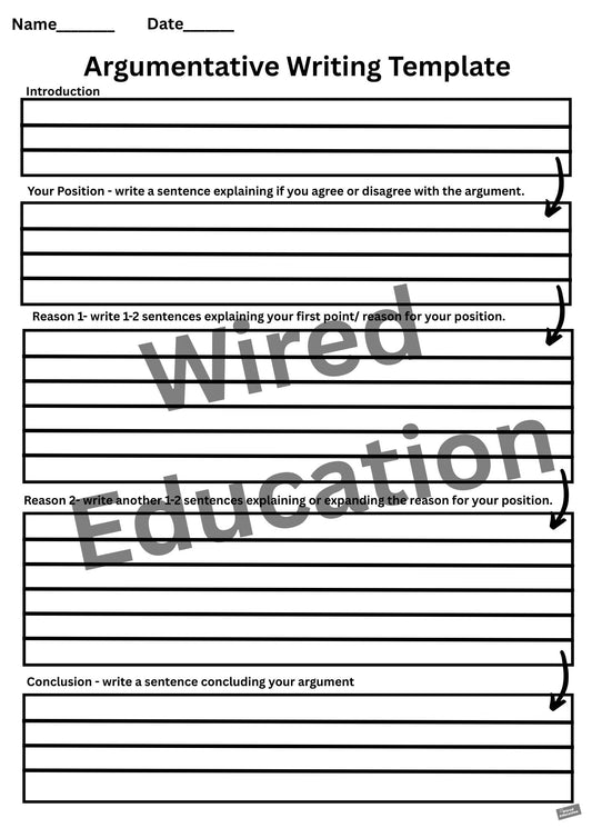 Argumentative writing template