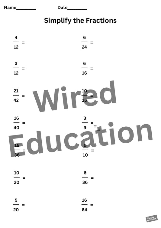 Simplify Fractions