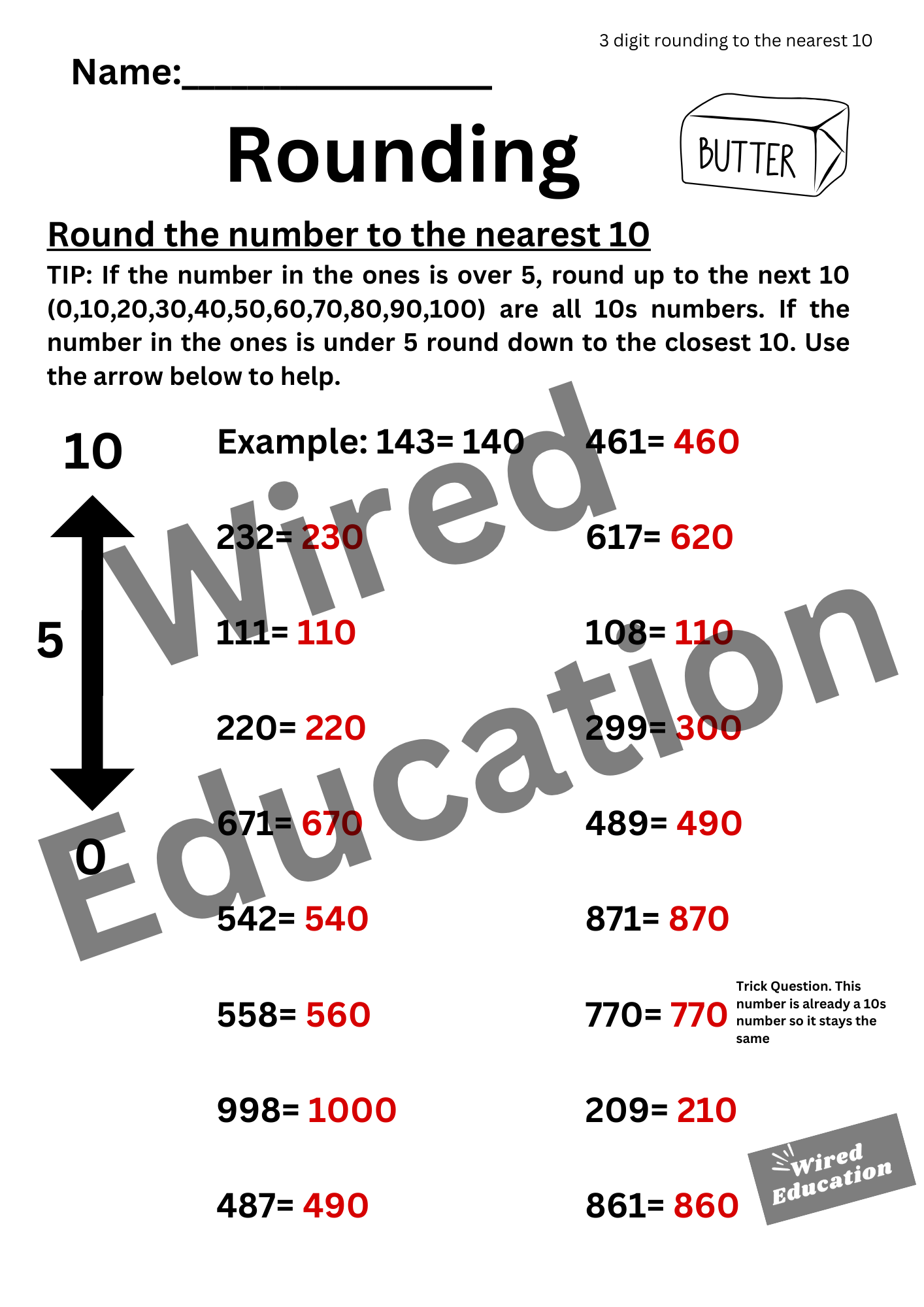 Rounding to the nearest 10 (3 digits)