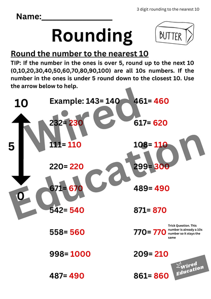 Rounding to the nearest 10 (3 digits)