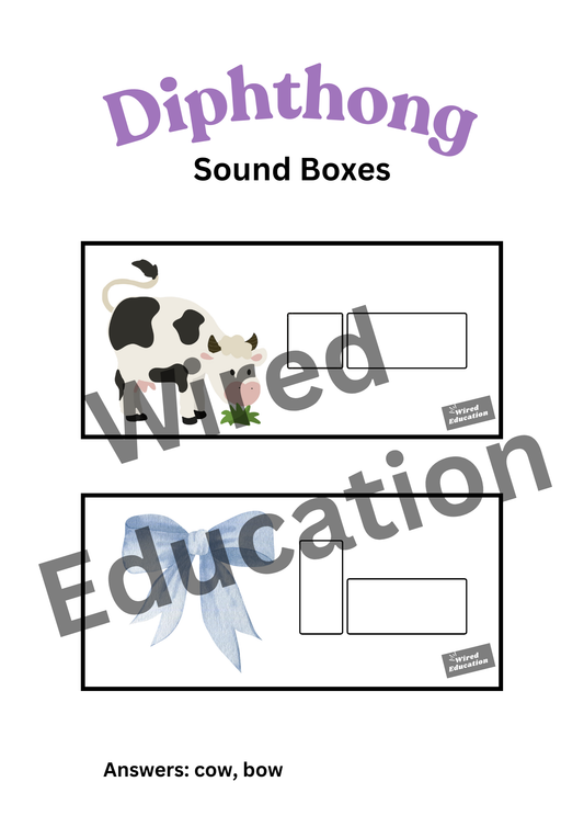Diphthong Flash Cards