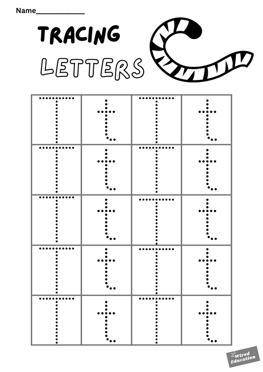 Letter tracing Tt