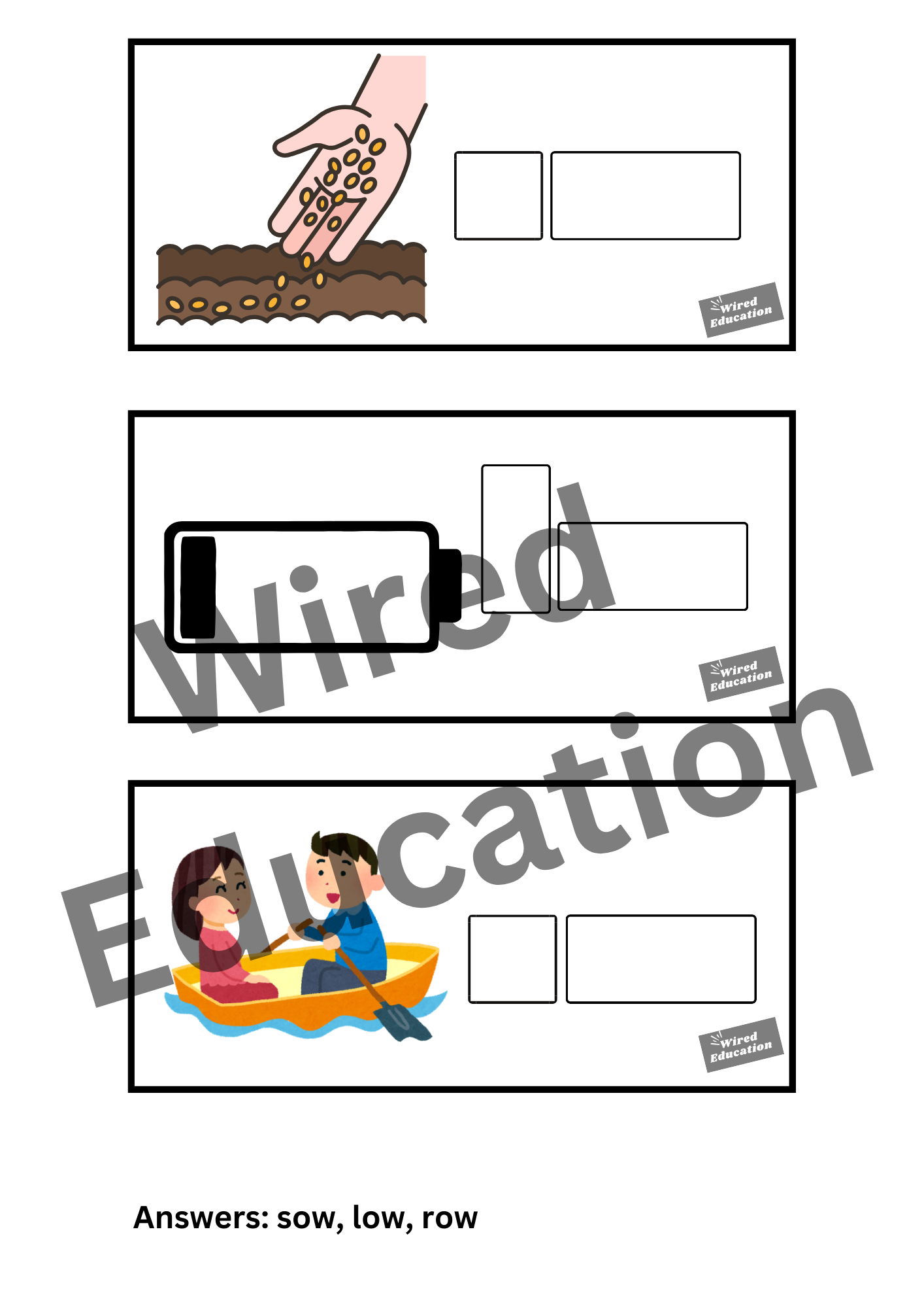 Diphthong Flash Cards