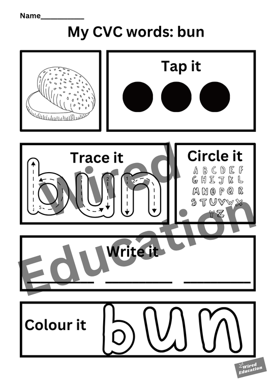 My CVC words - bun