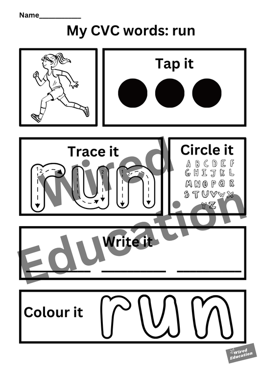 My CVC words - run