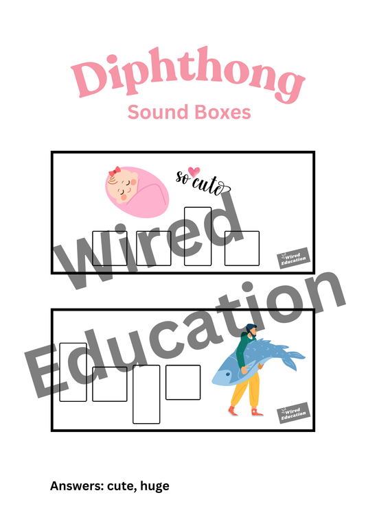 Diphthong Flash Cards