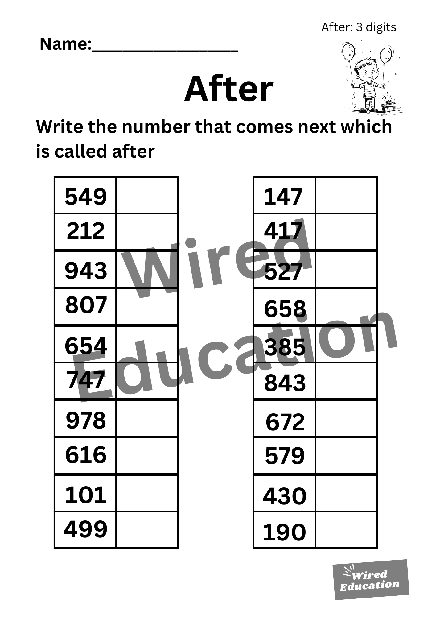Numbers After (3 digits)