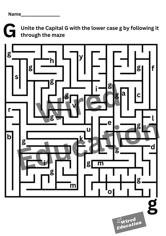 Letter G maze