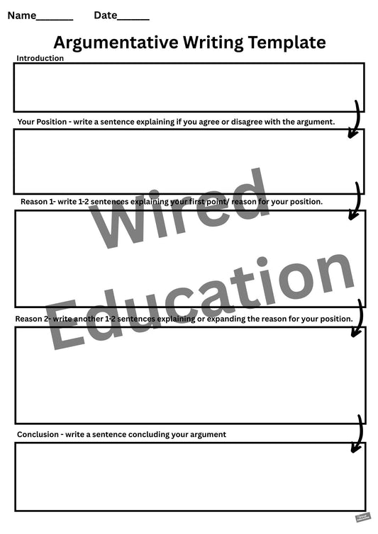 Argumentative writing template
