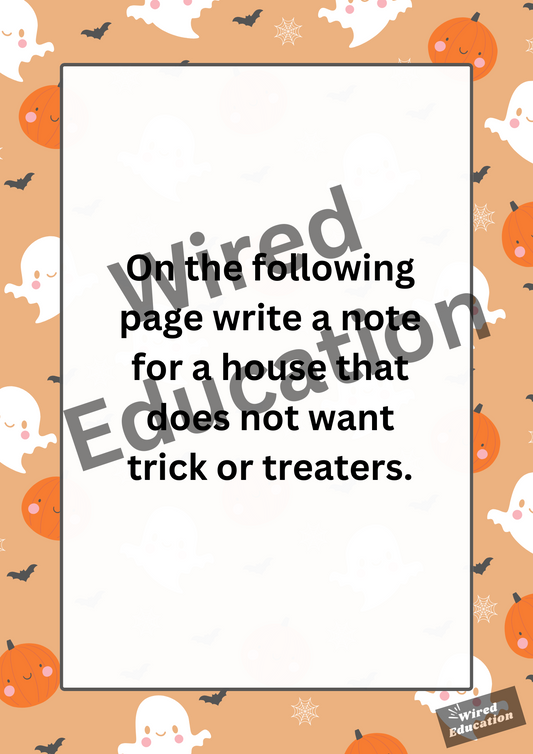 Note for no trick or treaters