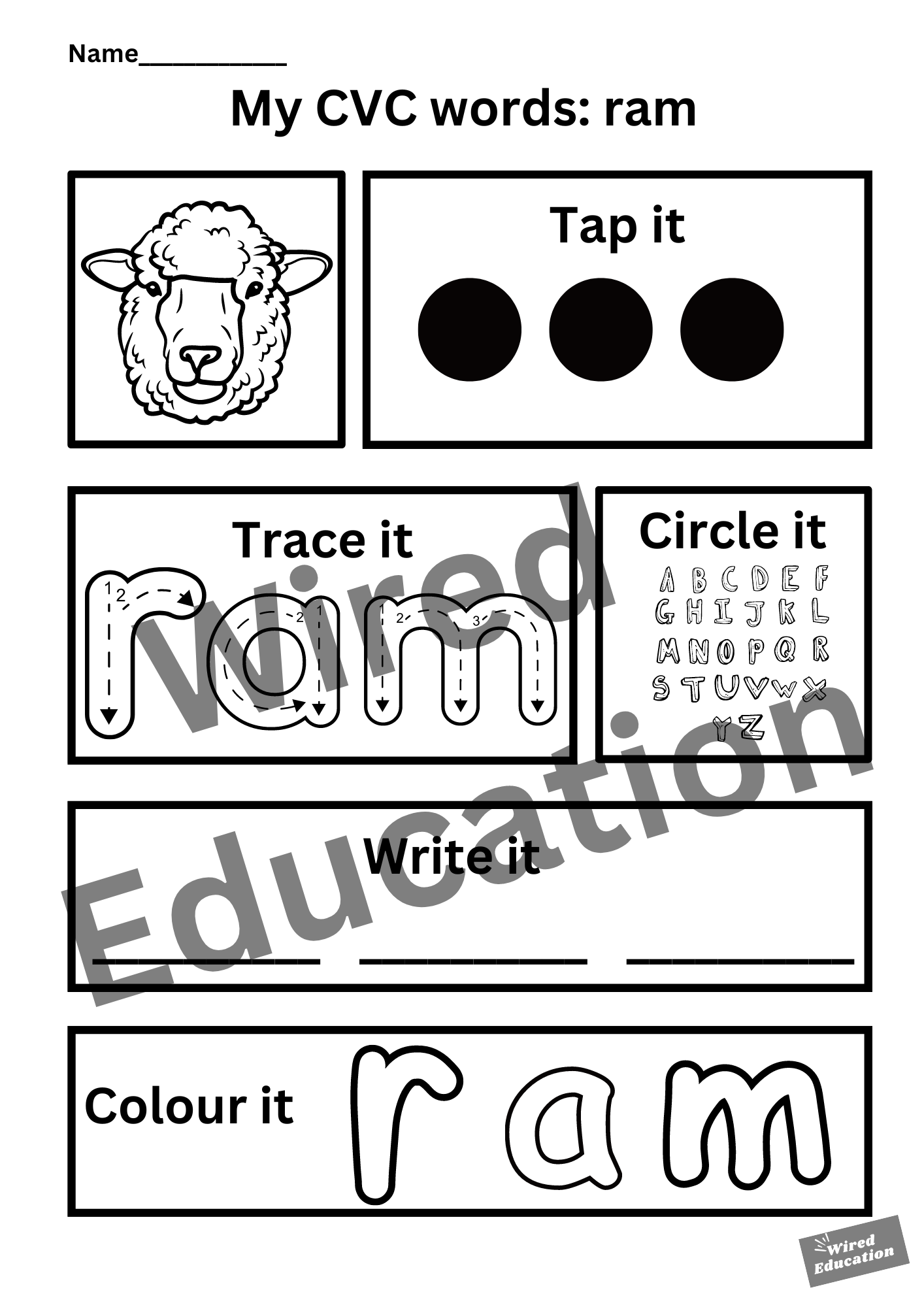 My CVC words- ram