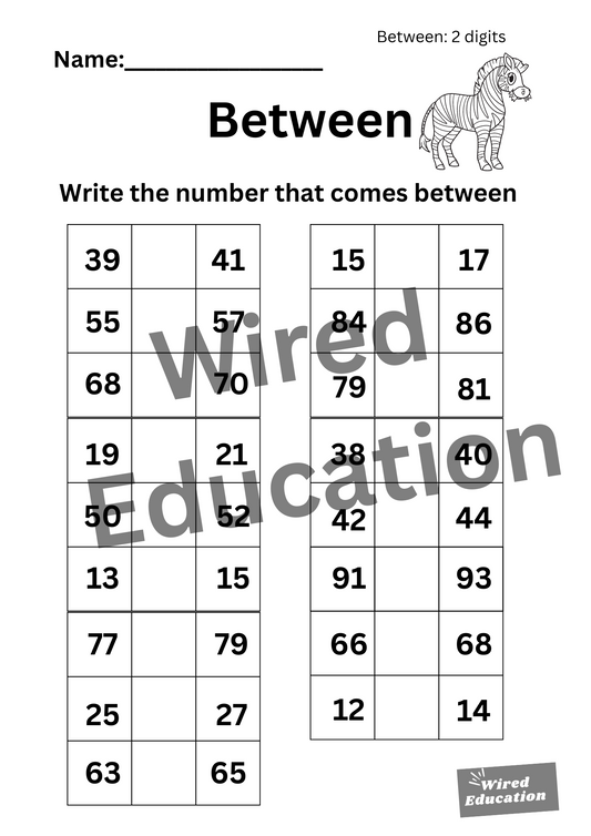 Between 2 digits