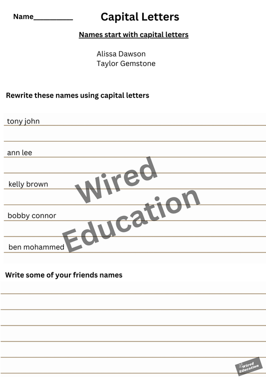 Capital letters (names)