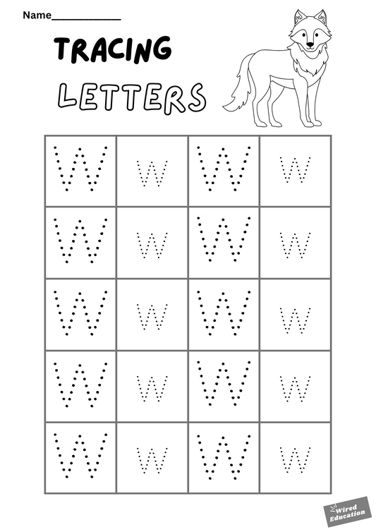 Letter tracing Ww