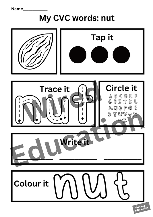My CVC words - nut