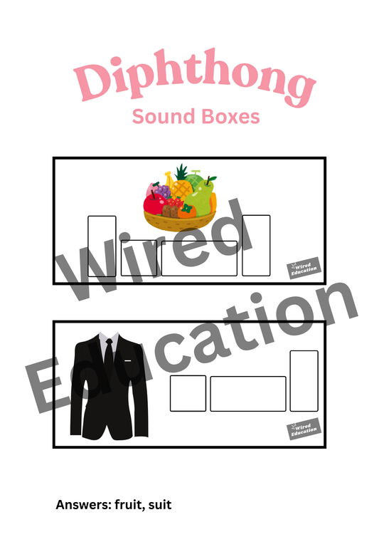 Diphthong Flash Cards