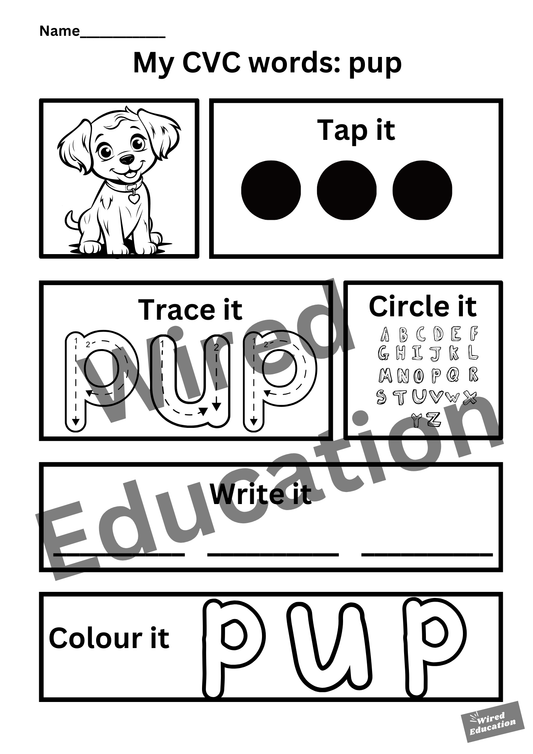 My CVC words - pup