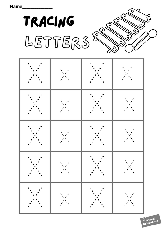 Letter tracing Xx
