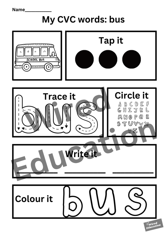 My CVC words - bus