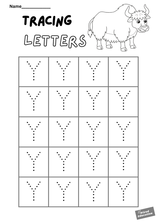 Letter tracing Y