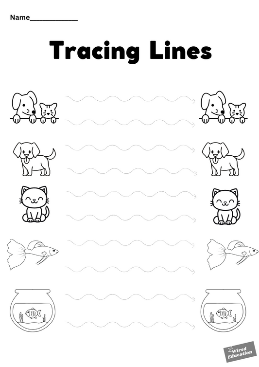 Pet tracing lines