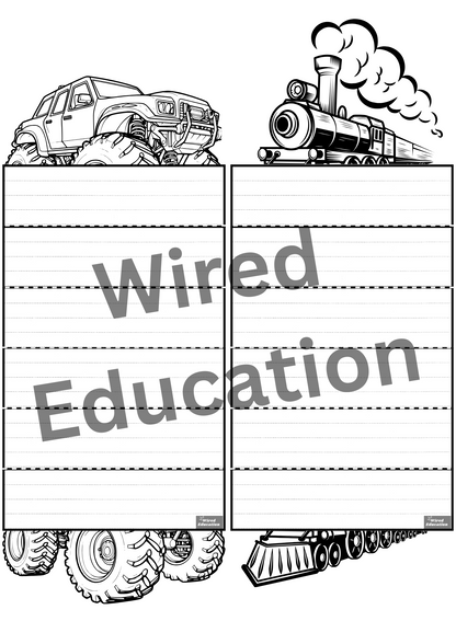 Machines/Super heros writing activity