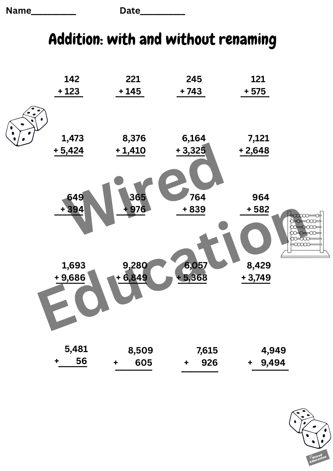 Addition with and without remaining