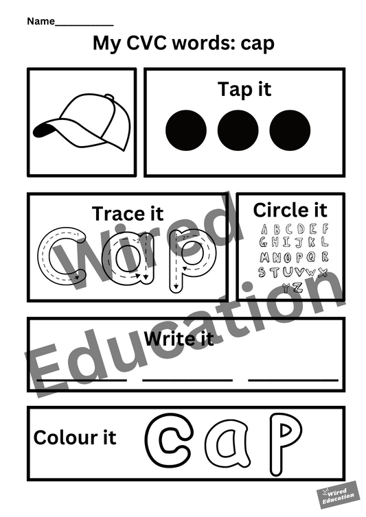 My CVC words- cap