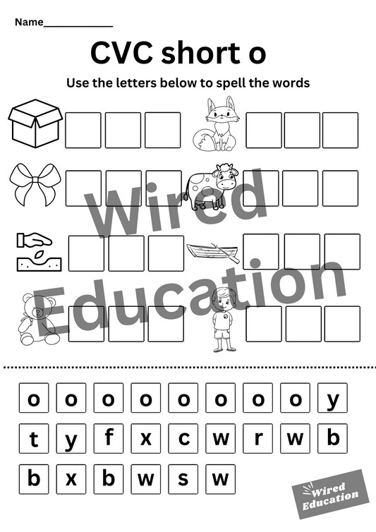 CVC short o spelling