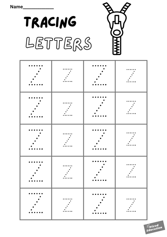 Letter tracing Zz