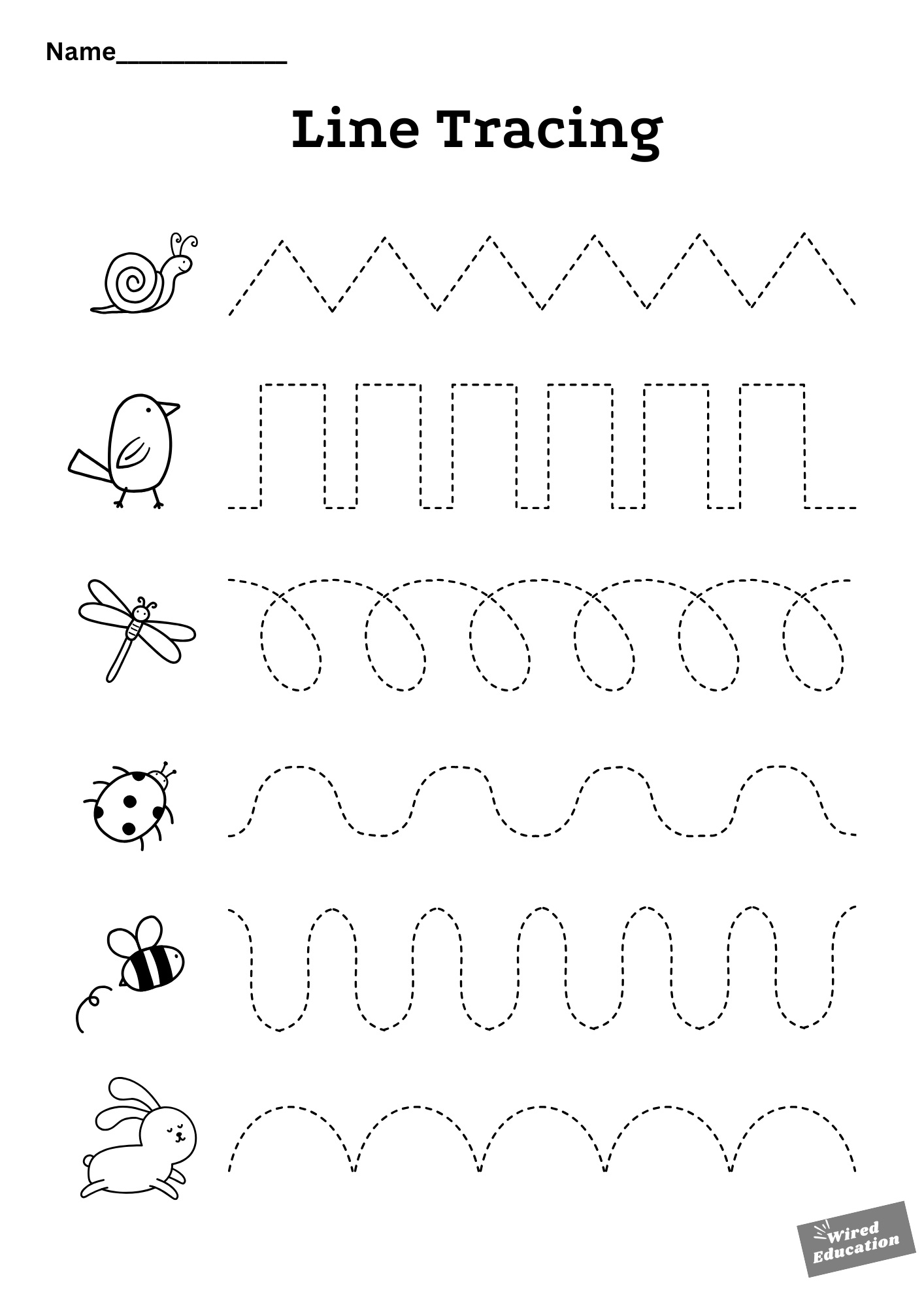 Critter tracing lines