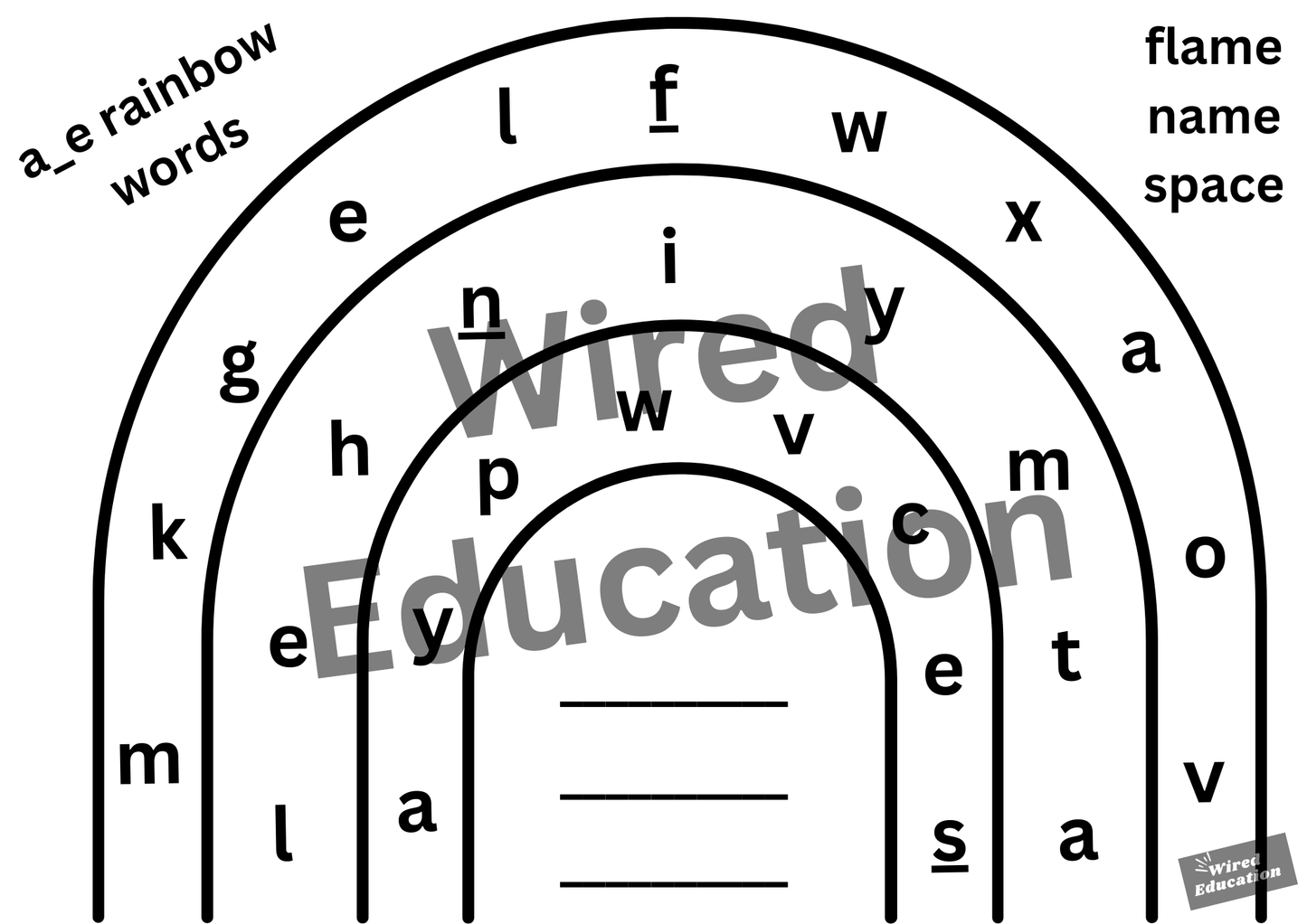a_e rainbow words
