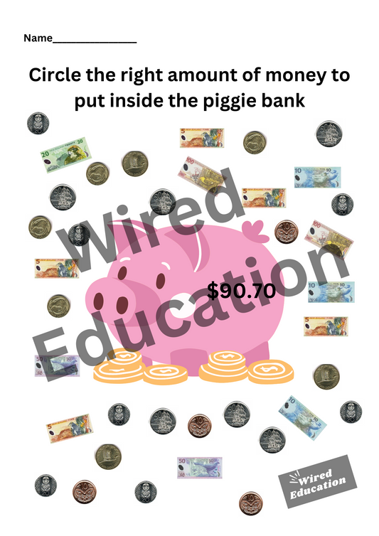 Circle the money $90.70