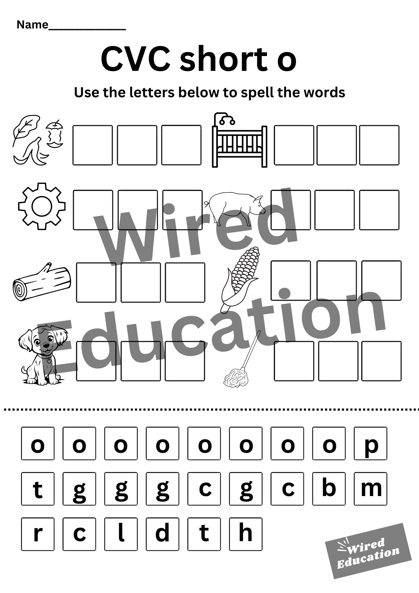 CVC short o spelling