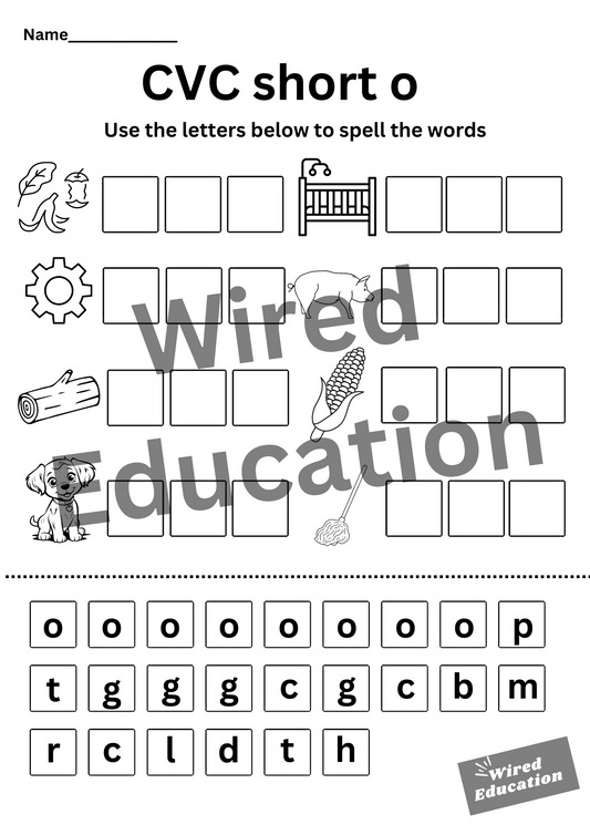 CVC short o spelling