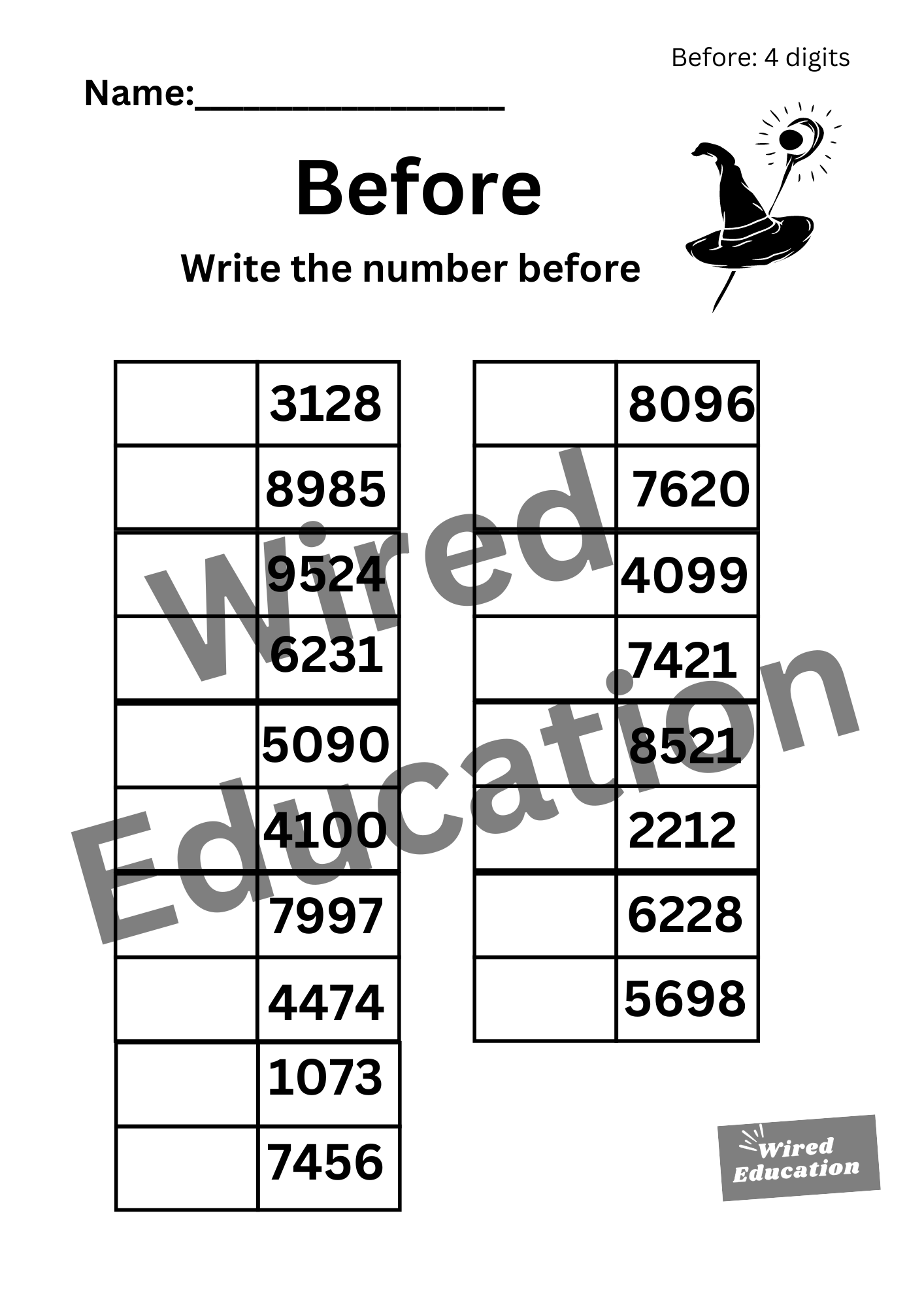 Numbers Before (4 digits)