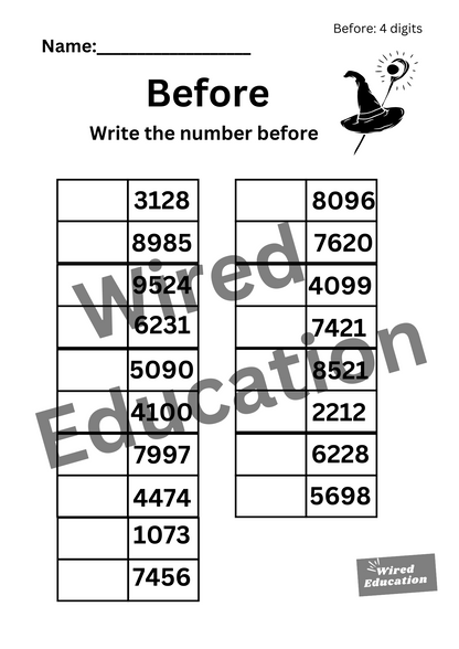 Numbers Before (4 digits)