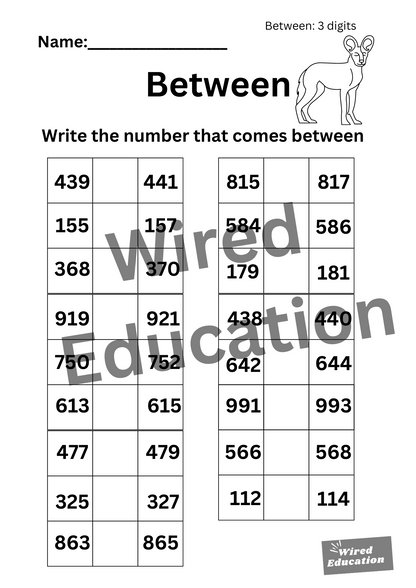 Between 3 digits