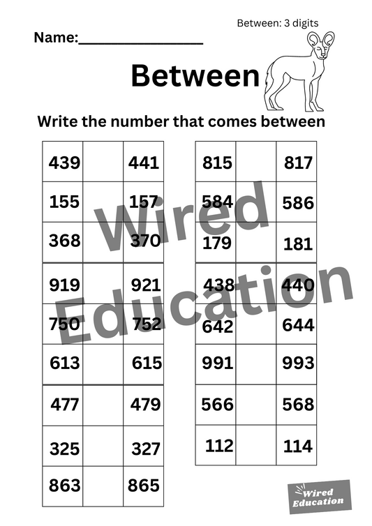 Between 3 digits
